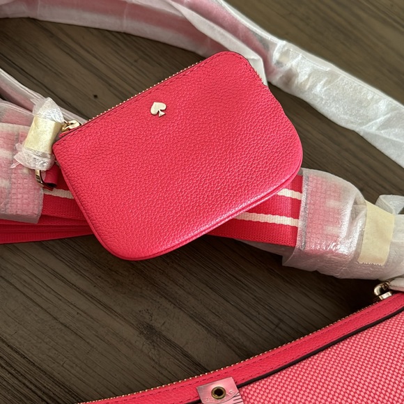 Kate Spade Rosie canvas crossbody pink peppe NWT - Picture 9 of 13